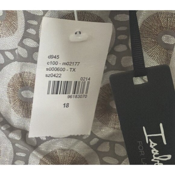 NWT‎ Lane Bryant Isabel Toledo Linen Blend Dress 18 Taupe Sleeveless Holiday - Picture 2 of 14